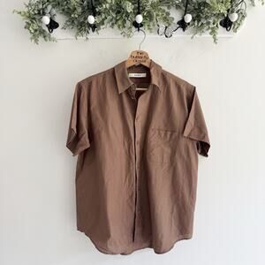 Men’s 6397 Silk Cotton Brown Burton Down Shirt XS ww55 designer money luxury
